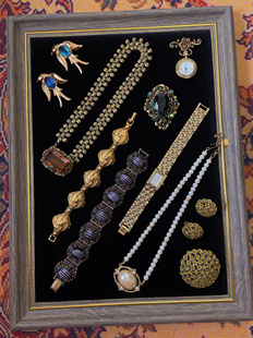 Vintage 中古云纹琉璃Czech老件冰糖Austria莱茵石胸针手链手表