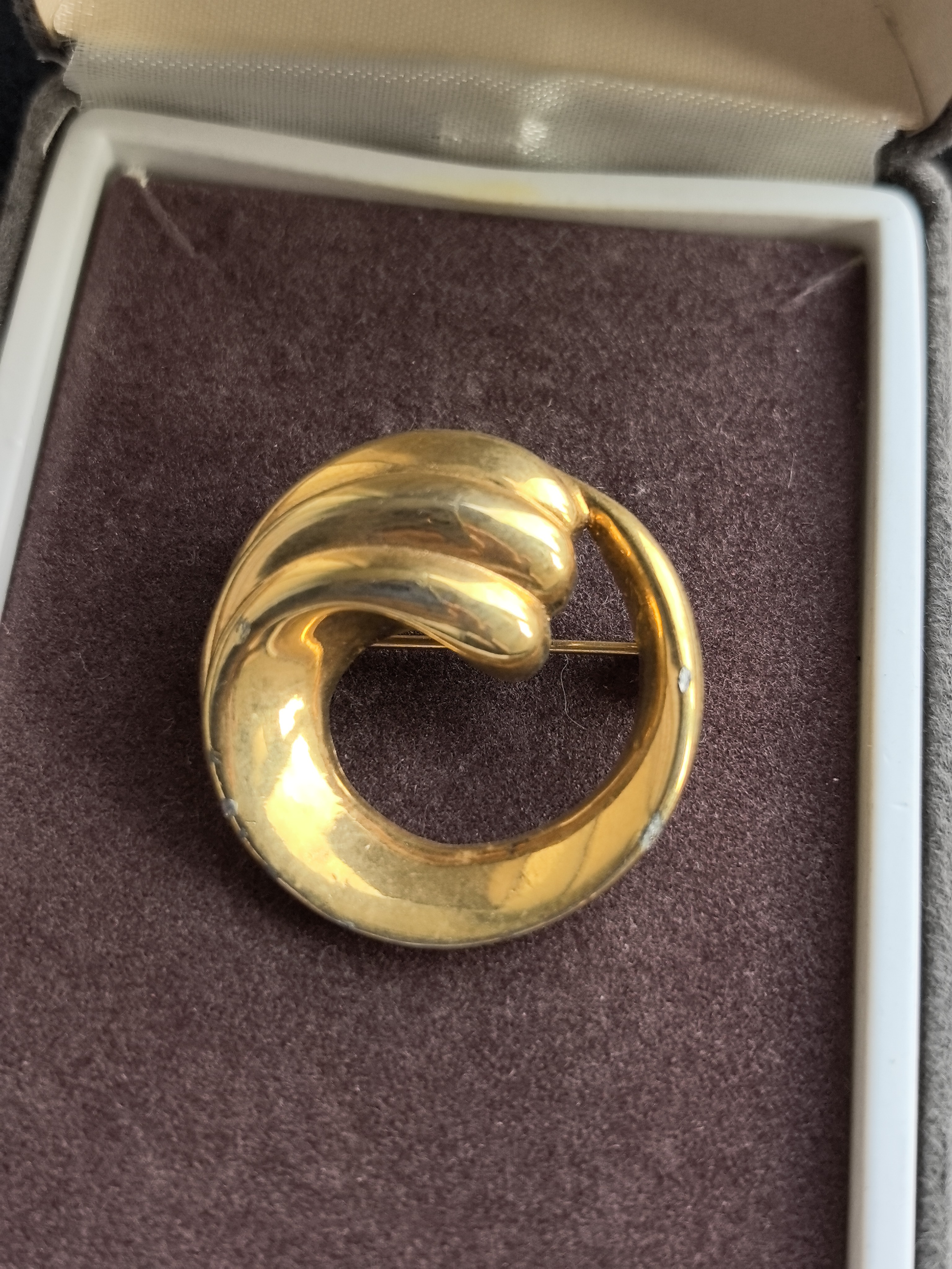中古素金OL精致几何胸针线条胸针复古宫廷风胸针女