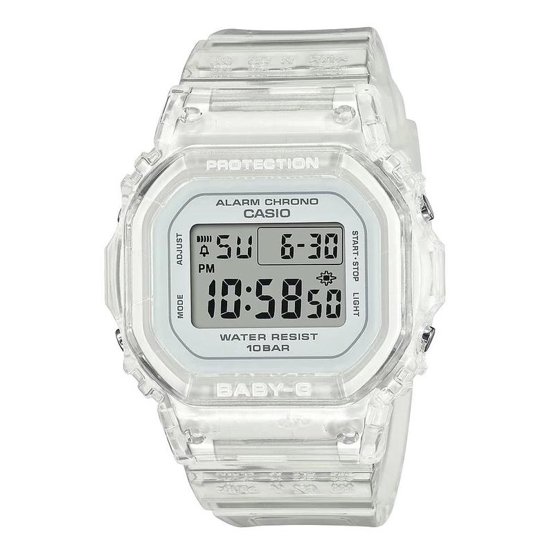 G-SHOCK男女腕表夜光计时闹钟日期透明树脂防水轻便运动休闲手表