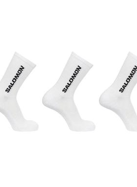 代购SALOMON萨洛蒙男女短袜吸汗透气白色棉质日常运动棉袜爆款