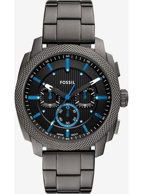 代购Fossil化石男士腕表计时夜光日期测速金属钢带黑色防水商务