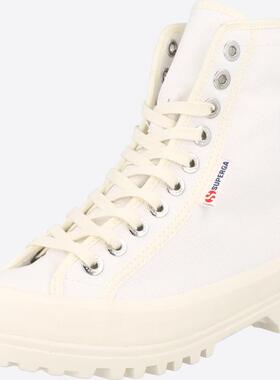 代购Superga女士高帮鞋透气轻便柔软鞋底防滑圆头系带金属鞋眼