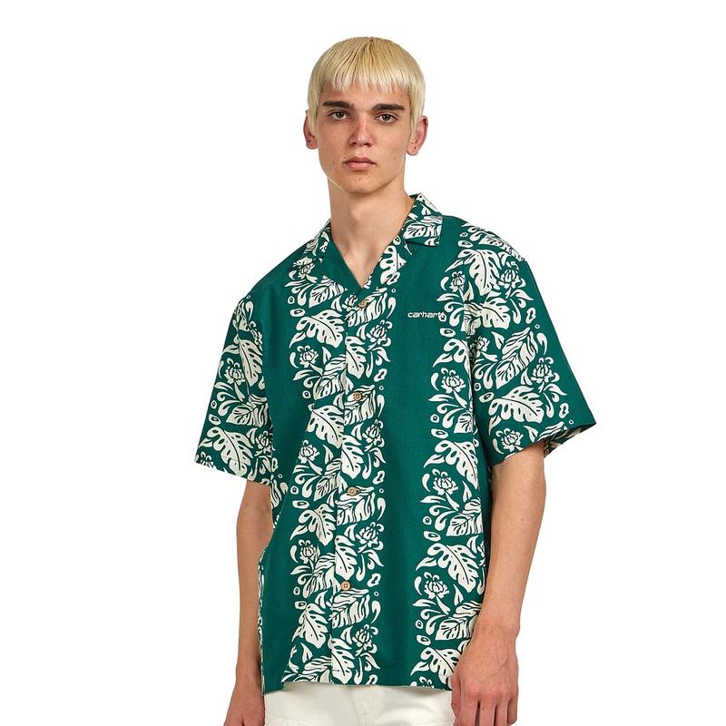 CARHARTT WIP男士衬衫透气抗皱棉质短袖休闲度假衬衣爆款印花