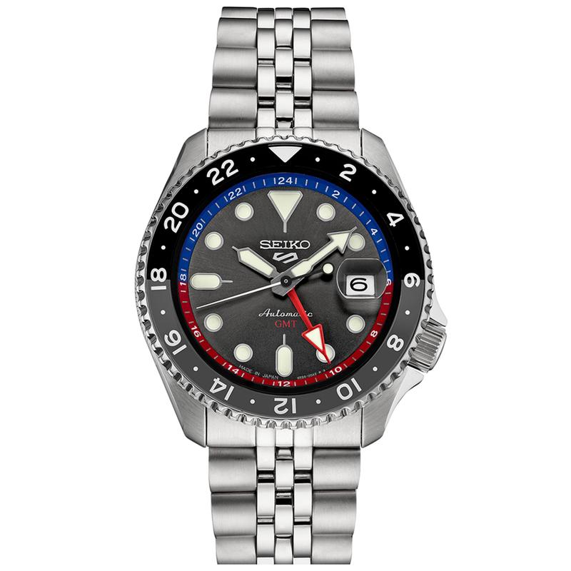 Seiko/精工自动机械男表Sports系列mm不锈钢腕表gmt多功能防水运