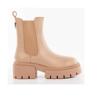 代购 GUESS女士切尔西靴轻便耐磨防滑透气圆头粗跟侧边弹力布厚底