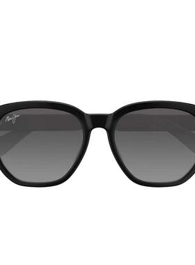 代购MauiJim男女太阳镜防紫外线偏光高清抗眩光几何框黑色塑料框