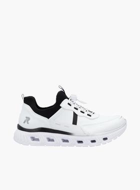 代购rieker女士运动鞋缓震舒适防滑支撑白色弹性插片轻便透气