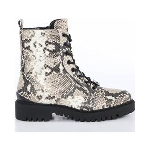 代购 GUESS女士马丁靴防滑耐磨轻便透气蛇纹系带厚底粗跟休闲街头