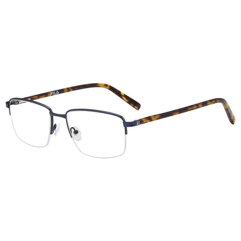 代购FILA男士眼镜架方形金属半框蓝色日常佩戴办公眼镜框