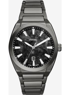 代购Fossil化石男士腕表日期夜光计时日历金属钢带黑色防水商务