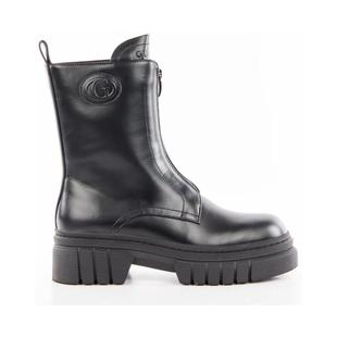 代购 GUESS女士马丁靴防滑耐磨保暖舒适黑色侧拉链圆头厚底秋冬款