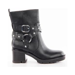 代购 饰圆头 GUESS女士短靴舒适耐磨防滑透气粗跟金属扣饰皮带装