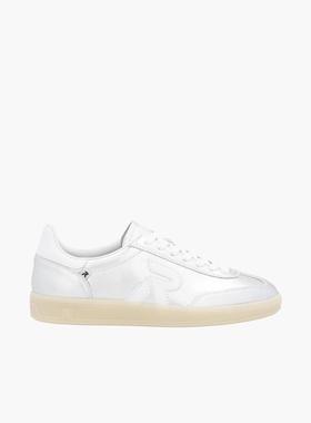 代购rieker女士低帮运动鞋轻便舒适透气易穿脱白色系带光滑表面