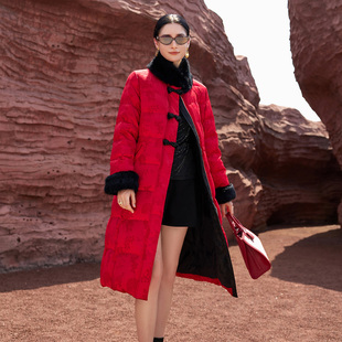 轻奢华丽羽绒服女中长款收腰显瘦洋气妈妈修身羽绒服2025新