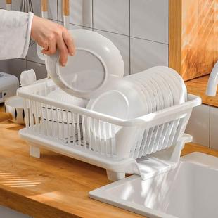 沥碗架家用厨房放碗沥水双层台面水槽边多功能筷子餐具收纳篮小型