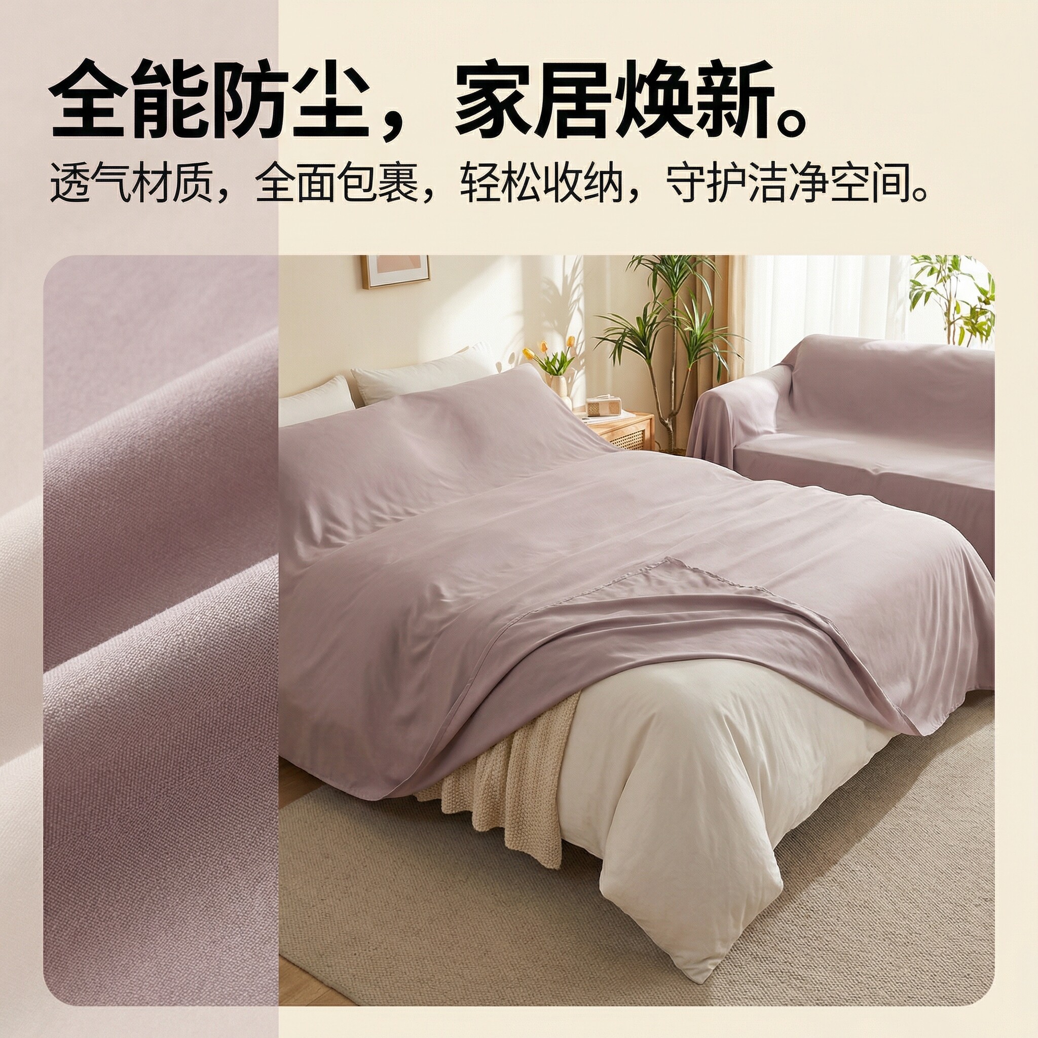 床上专用防尘罩家具全盖式罩套沙发遮灰布家用挡灰布遮尘布大盖布