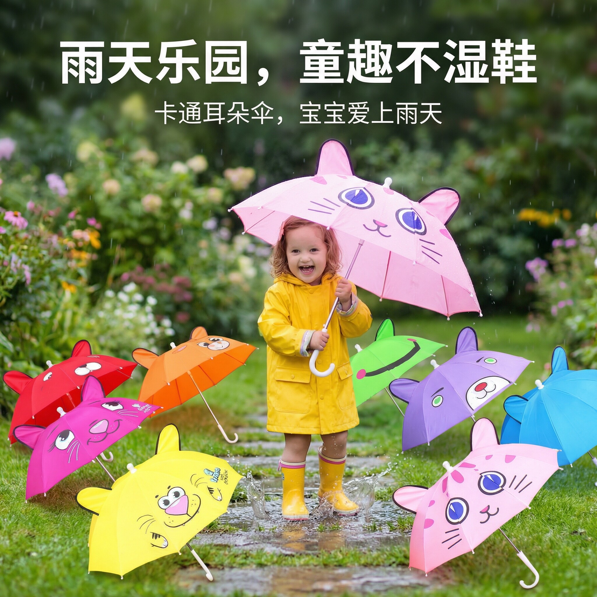 儿童雨伞3岁超轻女孩幼儿园2岁宝宝小朋友上学男生女童小雨伞轻便图片