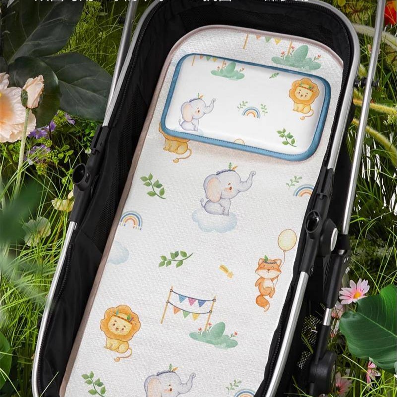 婴儿车凉席高景观小推车通用坐垫子夏季宝宝冰丝藤席摇篮睡篮凉垫