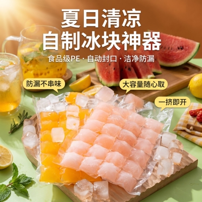 一次性食品级制冰模具密封款家用自制大容量密封冰袋自封口冰格袋
