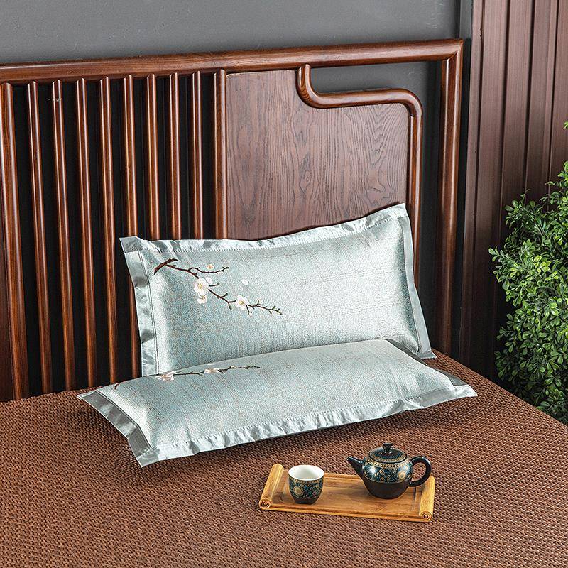 夏凉竹枕头成人荞麦枕夏天凉席枕竹面枕芯单双人家用冰丝藤枕透气