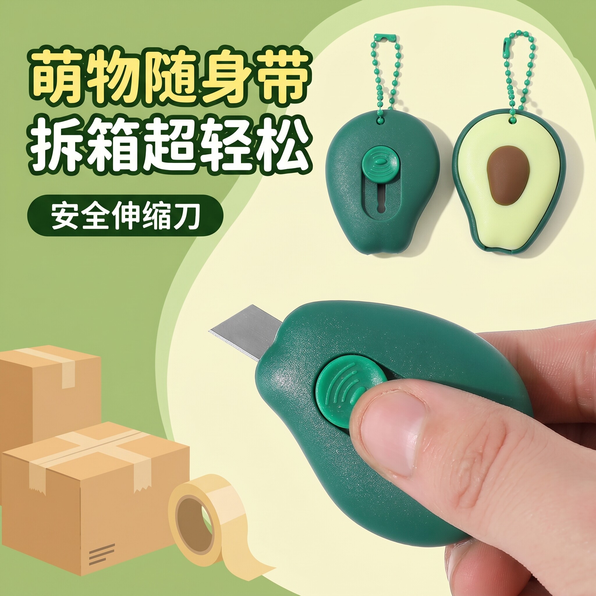 美工刀小型小号高颜值拆快递创意开箱小刀钥匙扣可爱学生拆信刀女