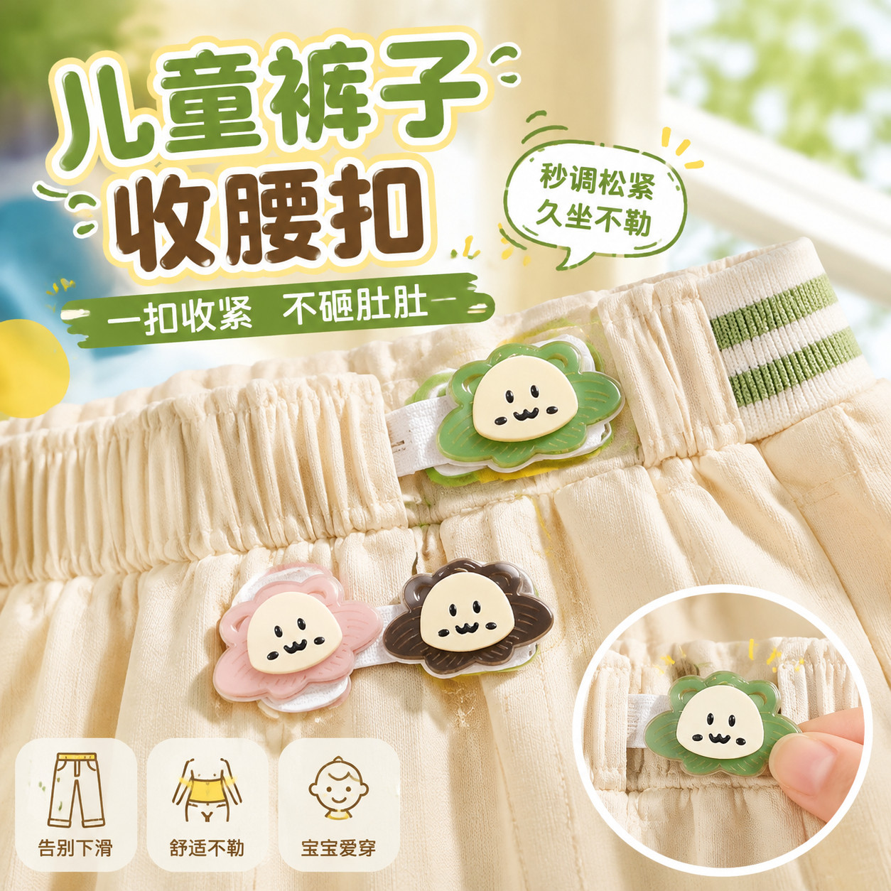 裤子收腰神器儿童腰围改小可调节收腰扣无痕小孩运动校服改松紧