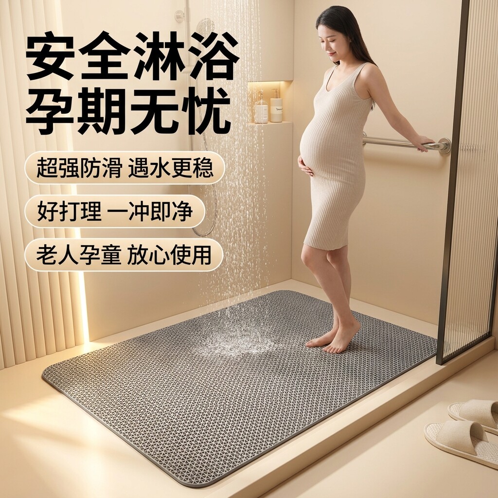 浴室洗澡防滑垫卫生间老人防摔地垫淋浴防摔沥水垫地毯塑料镂空垫