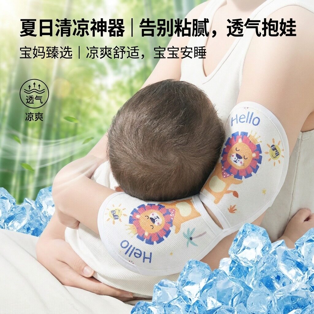 手臂凉席夏季抱娃手臂垫夏天婴儿哺乳降温神器抱宝宝冰丝胳膊袖套