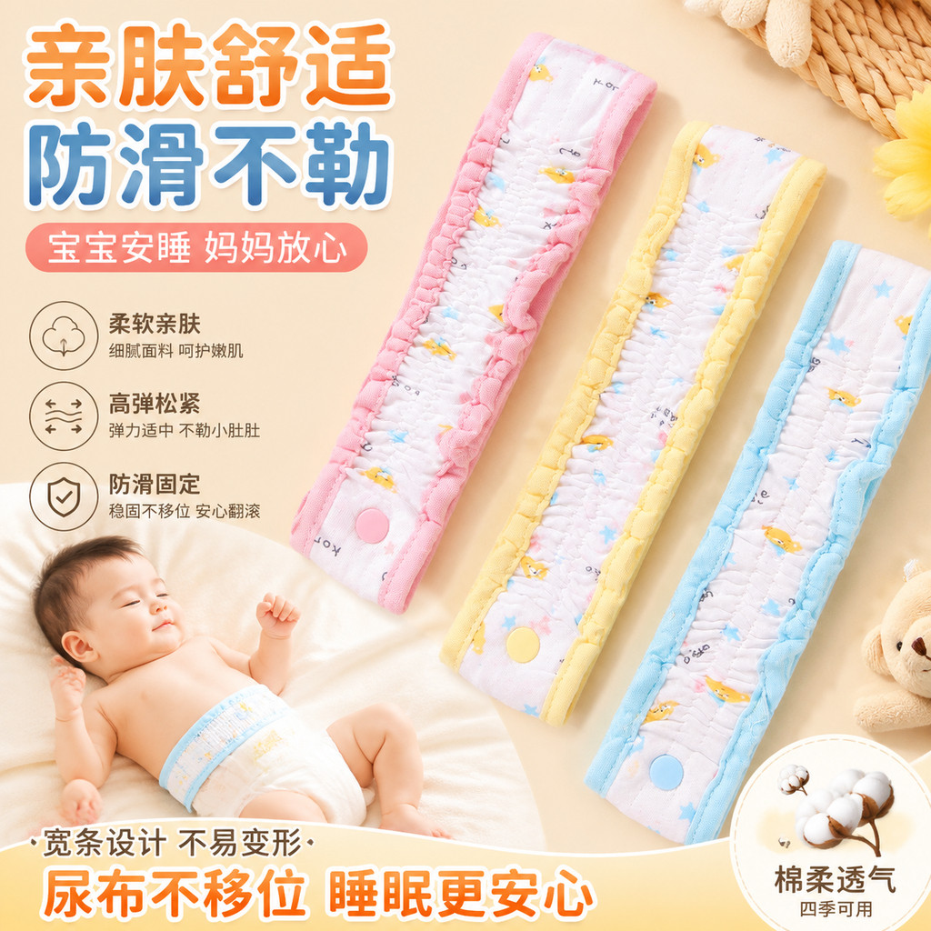 松紧带婴儿专用尿片固定带宽条橡皮筋高弹婴幼儿尿戒子细扁尿布带