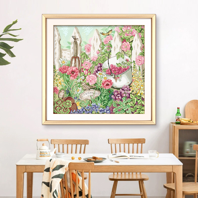 ks十字绣最爱花园新款客厅卧室自己绣手工棉线花卉线绣套件