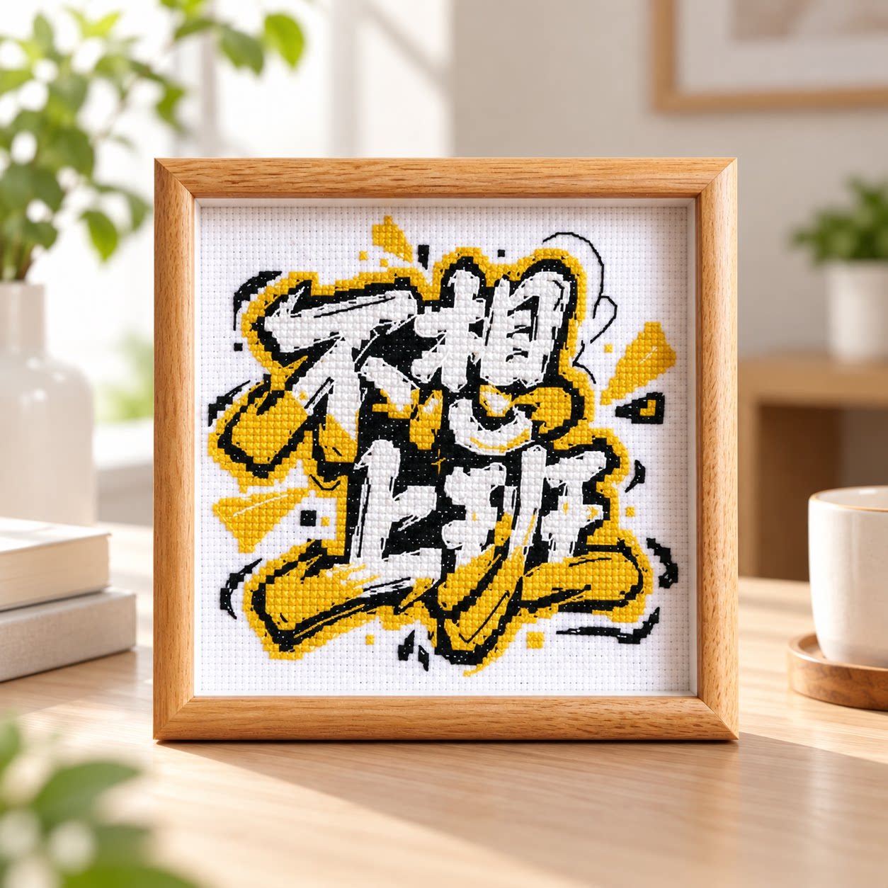 KS十字绣不想上班画框小幅解压潮趣十字绣小摆件套件文字图案