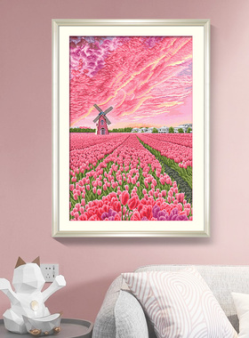 【2025绝版图】ks十字绣风景挂画自己绣手工绣刺绣线绣漫天红霞