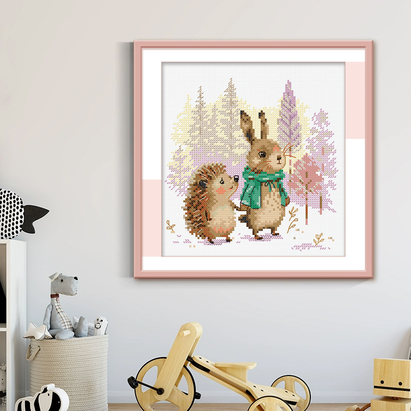 Ks十字绣动物兔子自我刺绣手工DIY简单易用的刺绣2025新风格,居家布艺,十字绣套件,淘宝优惠券,粉丝福利购,淘宝优惠卷