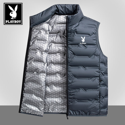 花花公子秋冬白鸭绒马甲内搭外套