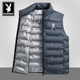 坎肩外套 大码 花花公子羽绒马甲男立领轻薄款 白鸭绒保暖背心秋冬季