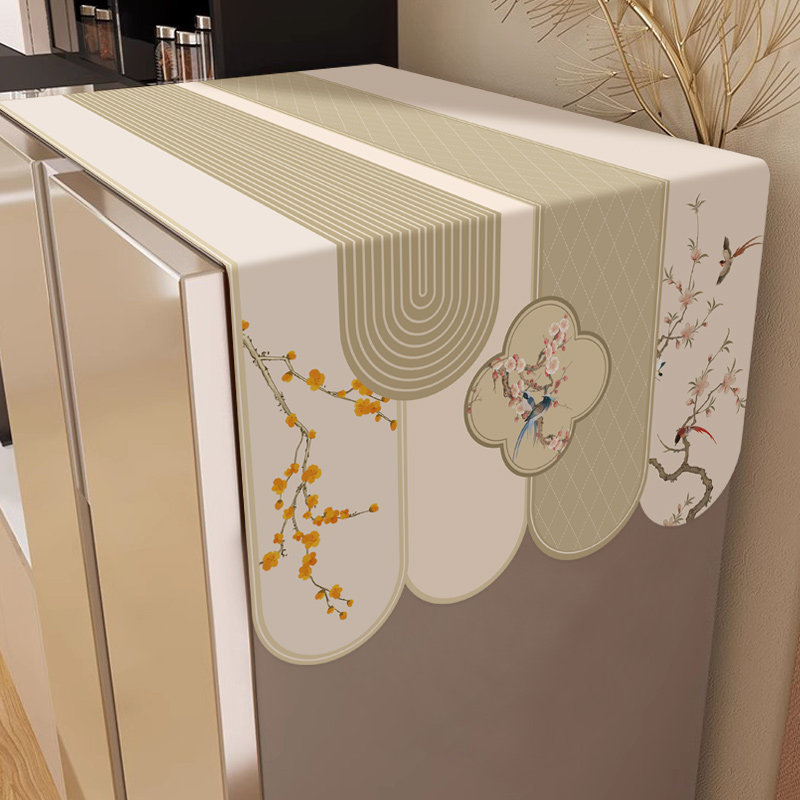 简约冰箱盖布防尘罩欧式复古单双开门冰柜仿棉麻盖滚筒洗衣机罩