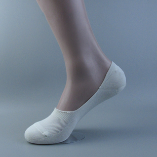 薄款 浅口袜纯棉白色后跟防滑低帮短筒简约船袜 隐形袜夏季 男士