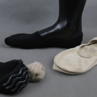 纯棉浅口防滑硅胶袜子简约纯色男船袜无骨缝头 薄款 男士 隐形袜夏季