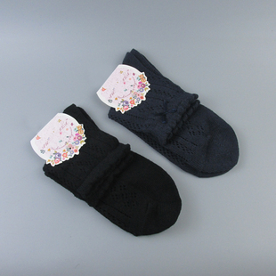 尾货女袜中筒袜网眼纯棉袜子简约夏天纯色女士吸汗透气薄款 休闲袜