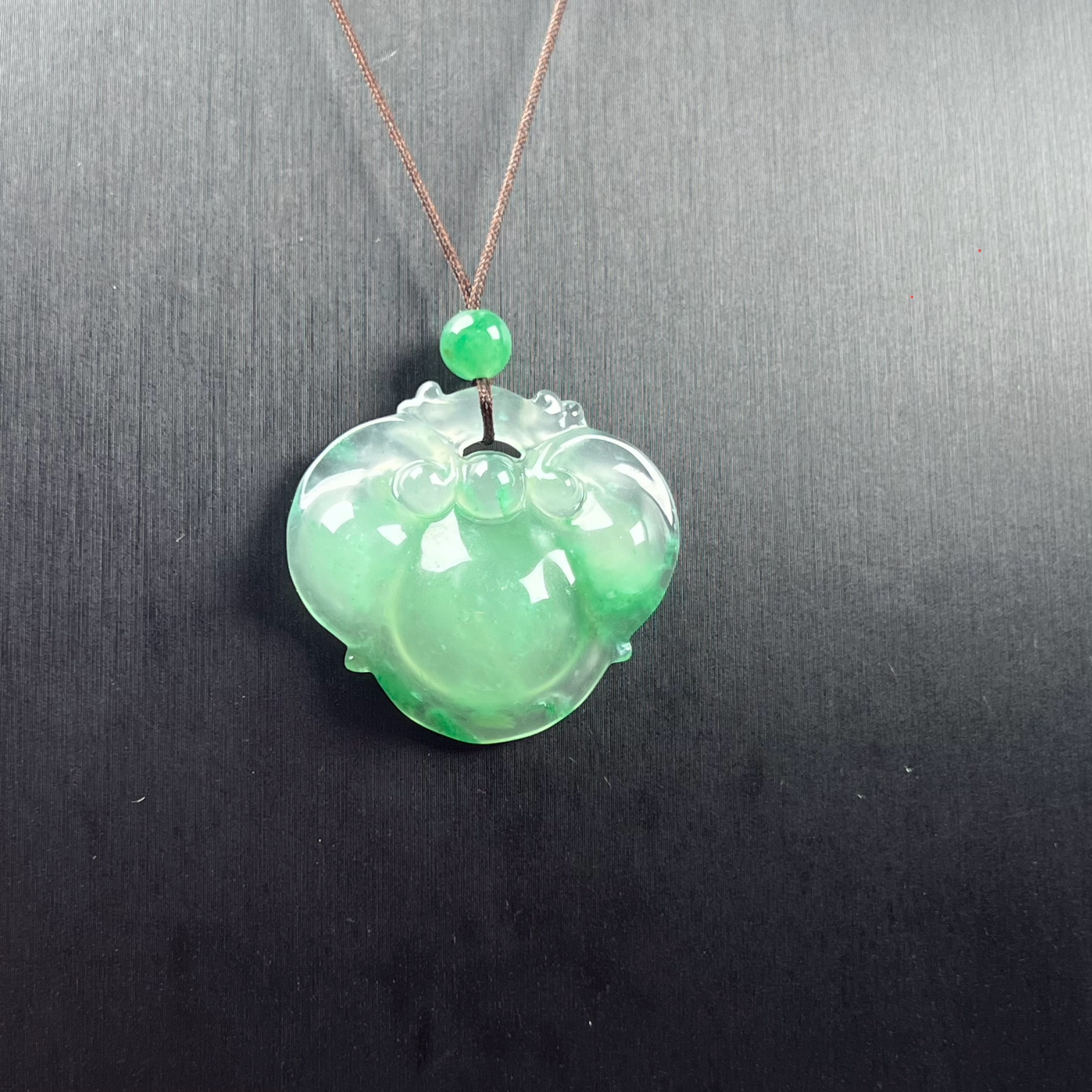 天然玉石精品珠宝高冰飘翠绿色非洲翠玉事事如意吊坠玉佩玉坠送礼