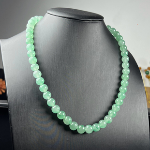天然玉石精品珠宝高冰飘阳晴底非洲翠玉佛珠10mm项链毛衣链证书