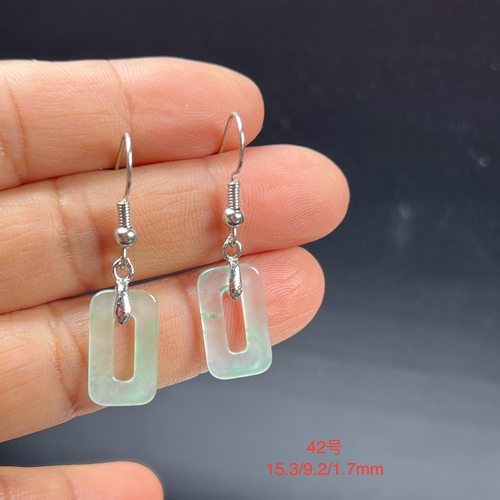 纯天然真玉耳环高冰飘翠绿色非洲翠玉玉石耳坠玉石耳环正品送礼