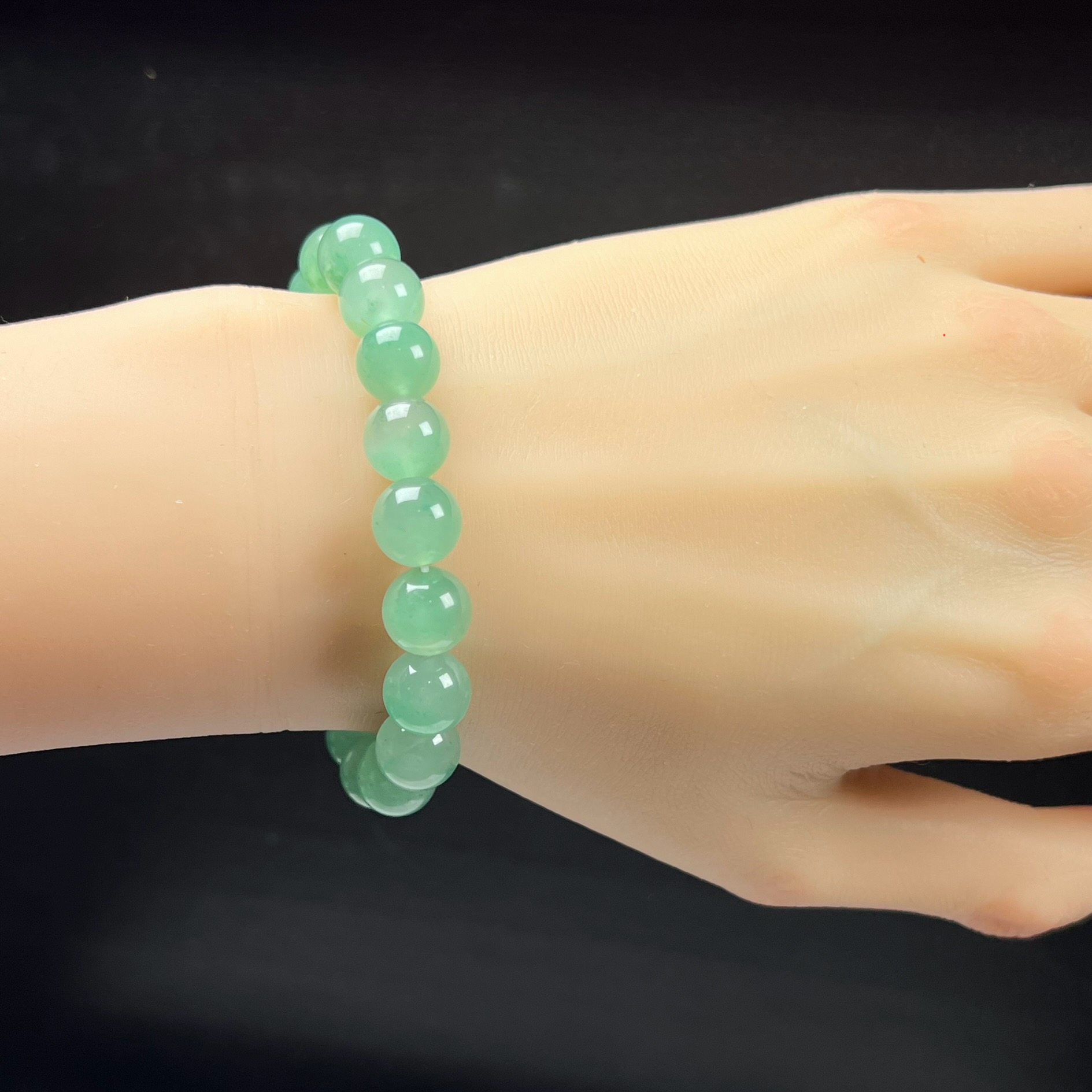 天然玉石精品高冰飘翠绿色非洲翠玉佛珠10mm玉石手串手链正品送礼