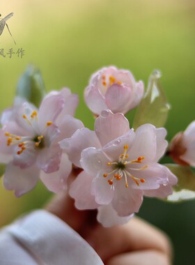 热缩片甜美复古樱花头饰发簪