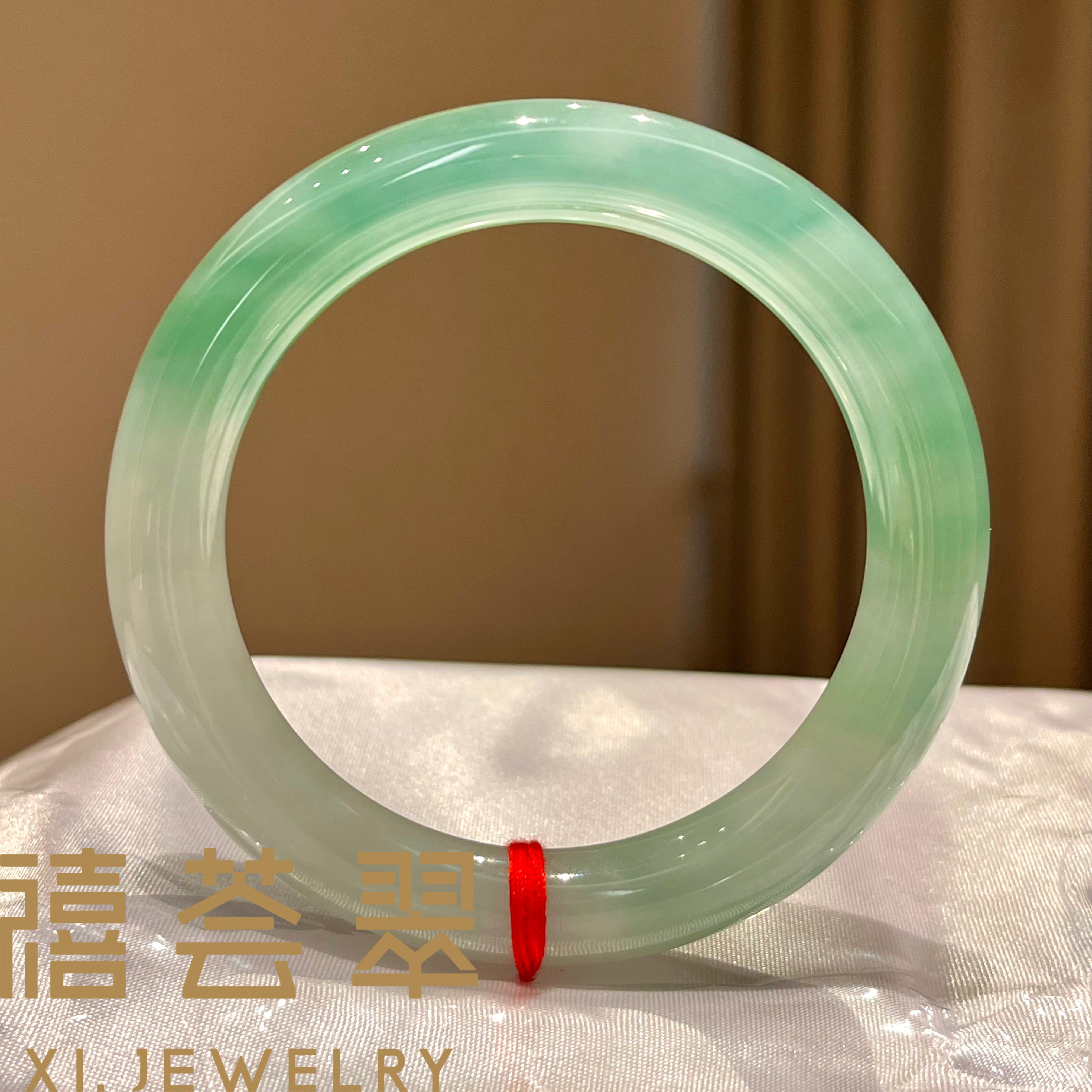 【禧荟翠】飘翠翡翠手镯天然缅甸A货翡翠