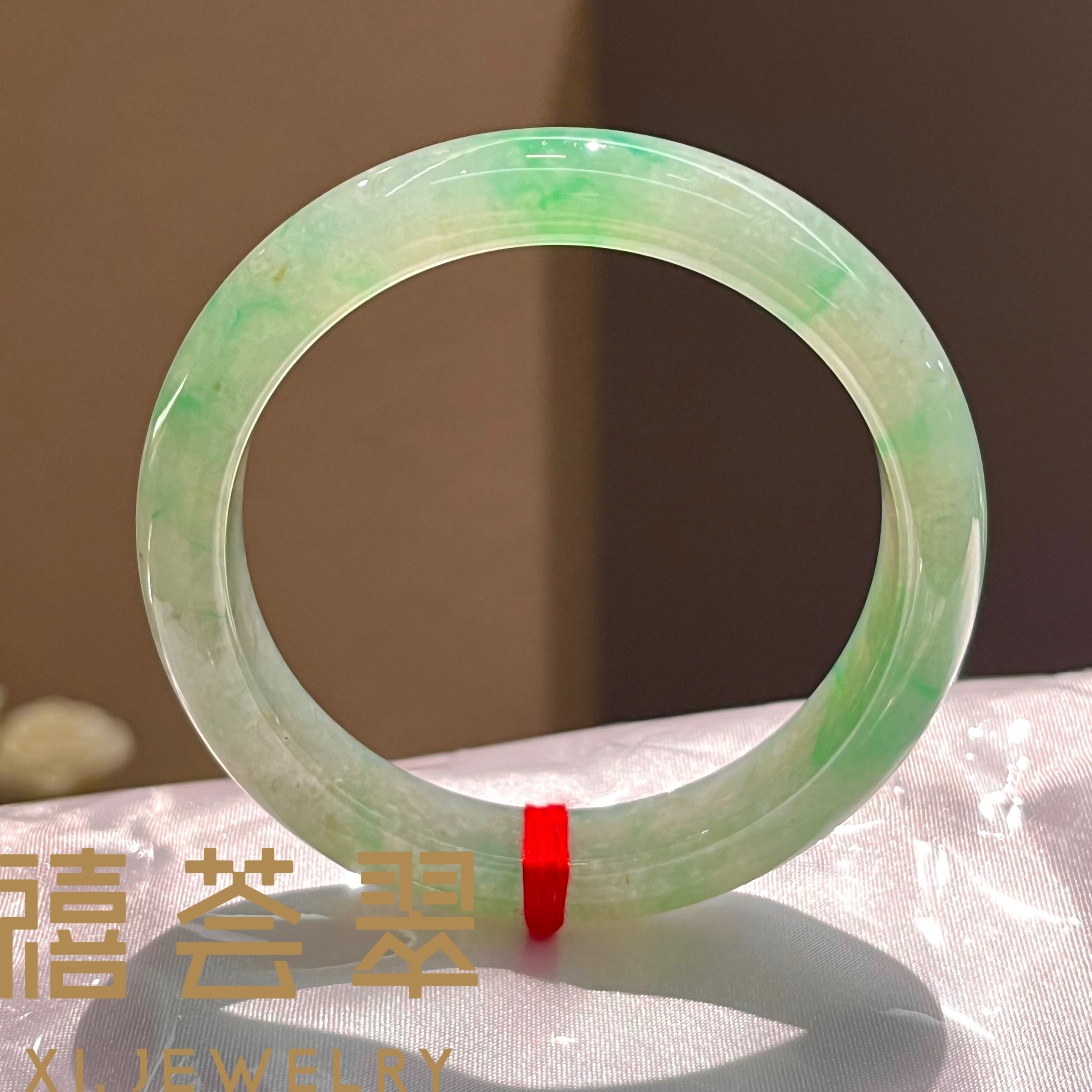 【禧荟翠】飘翠翡翠手镯天然缅甸A货翡翠