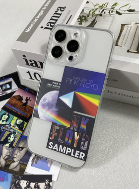 Pink Floyd摇滚乐队欧美CD专辑封面小卡片装饰可放夹手机后面适用苹果16promax手机壳iPhone15透明14软壳华为