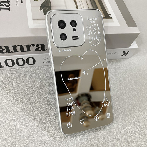 ins风小众哈库拉玛塔塔清新简约镜面手机壳适用15promax全包13苹果14pro保护壳vivos18oppo华为p70小米14荣耀