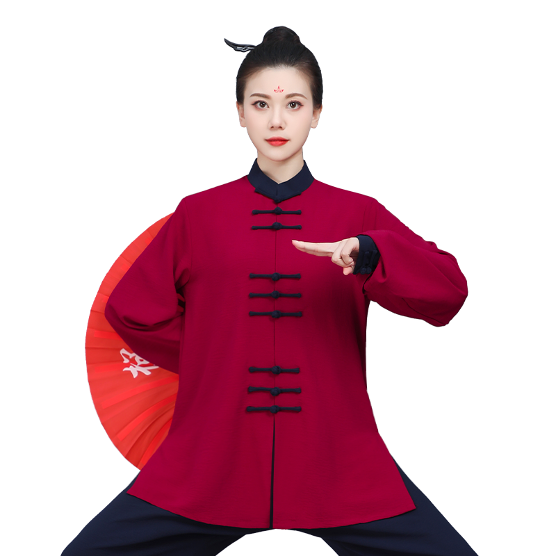秋冬季太极服女款新款八段锦太极拳练功服男士武术表演服加厚套装