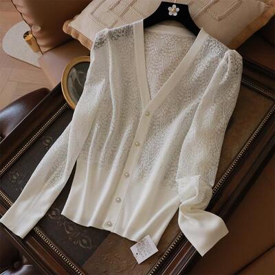 2022新款高奢系列蕾丝衫镂空针织